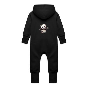 Panda Markus - Grenouillère à capuche bio en molleton Bébé - vanille - Dos