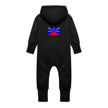Drapeau de la Réunion - Grenouillère à capuche bio en molleton Bébé - vanille - Dos