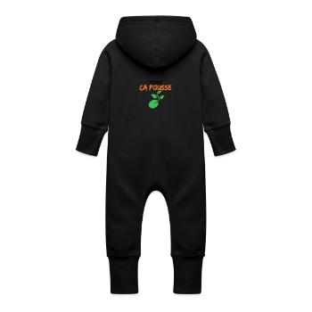 Silence sa pousse - Grenouillère à capuche bio en molleton Bébé - vanille - Dos
