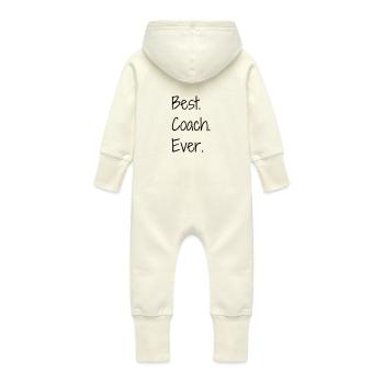 Coach / Coaching / Entraineur / Sport - Grenouillère à capuche bio en molleton Bébé - vanille - Dos