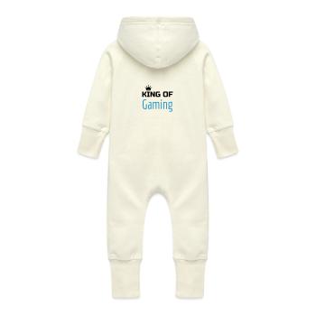 Gaming Gamer Video Game Player Geek - Baby Organic Sweat Overalls With Hood - vanilla - Back