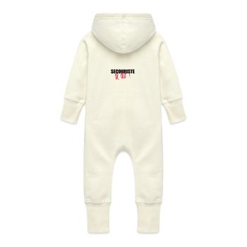 Secourisme / Secouriste / Secours / Secourir - Grenouillère à capuche bio en molleton Bébé - vanille - Dos