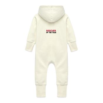 Secourisme / Secouriste / Secours / Secourir - Grenouillère à capuche bio en molleton Bébé - vanille - Dos