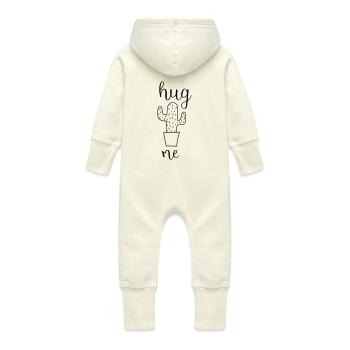 Cactus hug me - Baby Organic Sweat Overalls With Hood - vanilla - Back