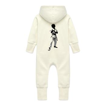 Karaté Enfant Combattant - Arts Martiaux Sports Autocollant - Grenouillère à capuche bio en molleton Bébé - vanille - Dos