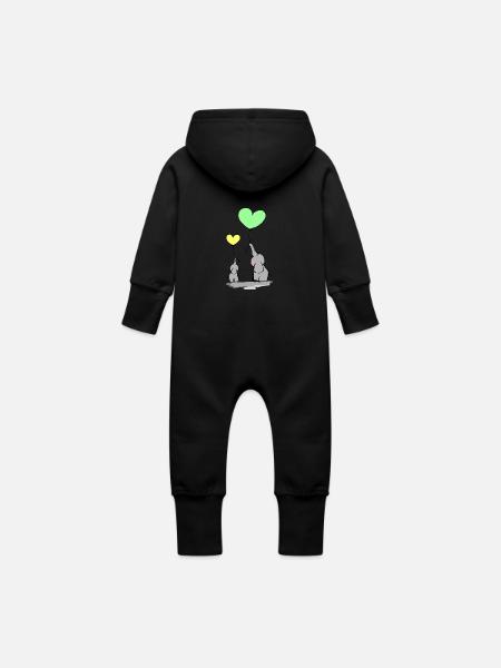 babyele - Grenouillère à capuche bio en molleton Bébé - vanille