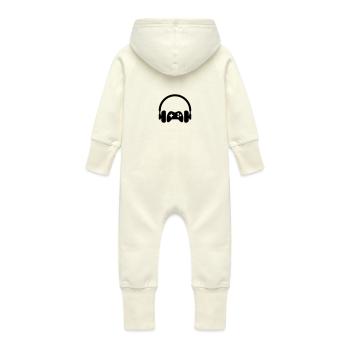 Gaming Gamer Video Game Player Geek - Baby Organic Sweat Overalls With Hood - vanilla - Back