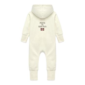 Pelote Basque Euskal Pilota Baskische Pelota - Baby Organic Sweat Overalls With Hood - vanilla - Back