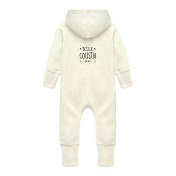 Onkel / Tante / Vetter / Cousin / Kusine - Baby Bio Sweat Overall mit Kapuze - Vanille-Milchshake - Hinten