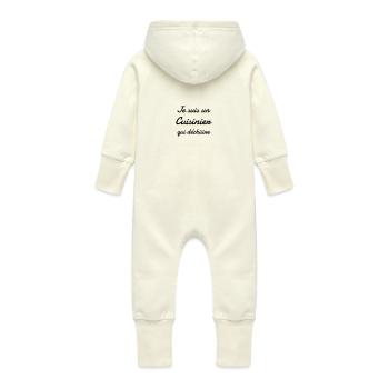 Cuisinier / Cuisine / Barbecue / Cuisinière - Grenouillère à capuche bio en molleton Bébé - vanille - Dos