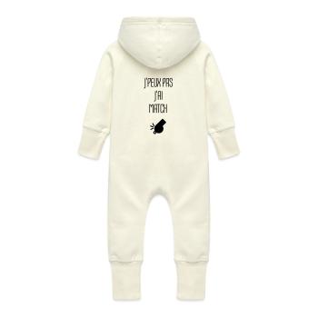 Arbitre / Arbitrage / Sport / Sifflet - Grenouillère à capuche bio en molleton Bébé - vanille - Dos