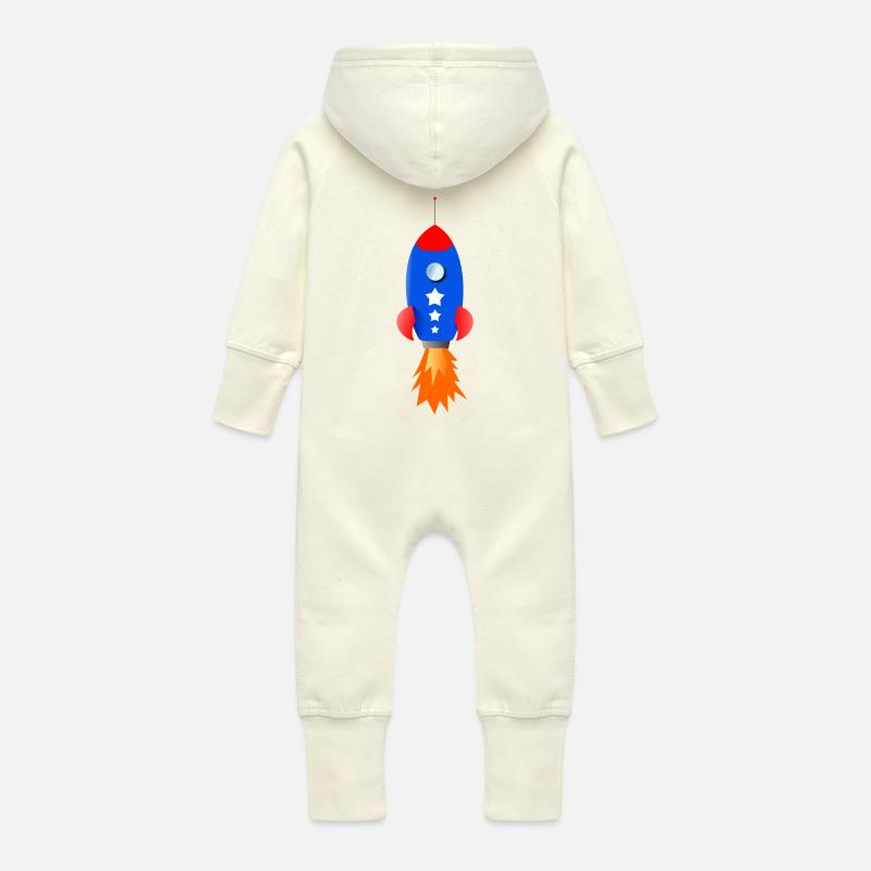 blaue Rakete - Baby Bio Sweat Overall mit Kapuze - Vanille-Milchshake