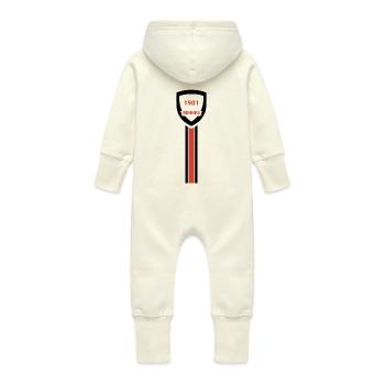 Rennes football club - Baby Organic Sweat Overalls With Hood - vanilla - Back
