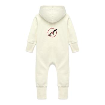 carreleur / carrelage / construction / maçon - Grenouillère à capuche bio en molleton Bébé - vanille - Dos