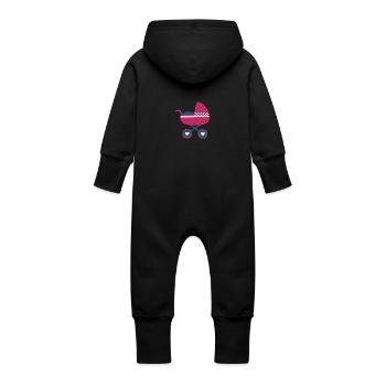 Baby 2022 Birth Family - Baby Organic Sweat Overalls With Hood - vanilla - Back