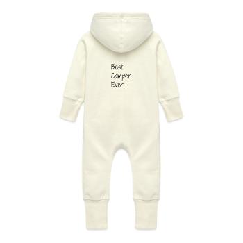 Camping Camper Campeur Tente Zelt Tent - Baby Organic Sweat Overalls With Hood - vanilla - Back