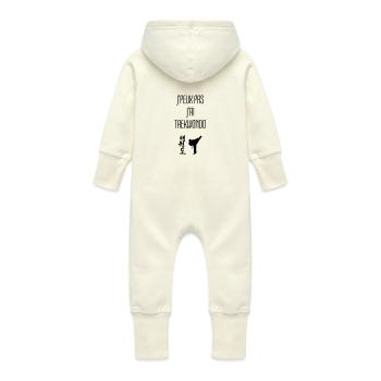 Taekwondo Taekwondoin Tae-Kwon-Do Tae Kwon Do - Baby Organic Sweat Overalls With Hood - vanilla - Back