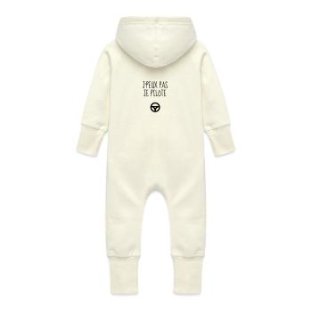Conducteur Conduire Sport Voiture Athlète - Grenouillère à capuche bio en molleton Bébé - vanille - Dos