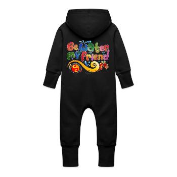 Tribute to Bruce Lee - Baby Organic Sweat Overalls With Hood - vanilla - Back