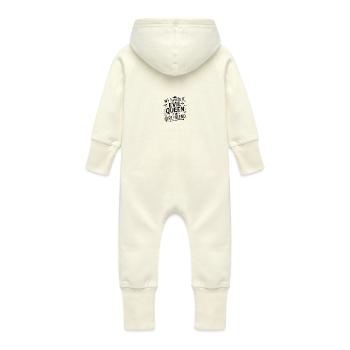 My Favorite Evil Queen Is My Girlfriend - Baby Organic Sweat Overalls With Hood - vanilla - Back