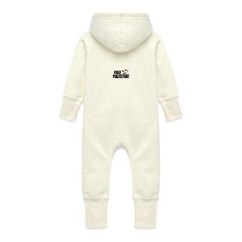 Free palestine - Grenouillère à capuche bio en molleton Bébé - vanille - Dos