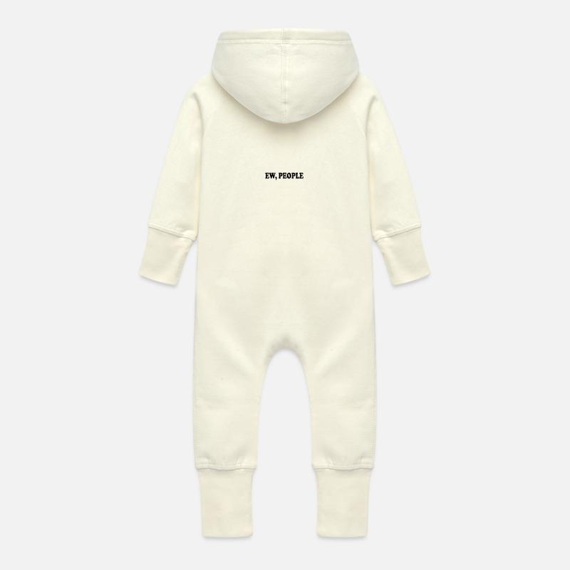 ew people - Grenouillère à capuche bio en molleton Bébé - vanille