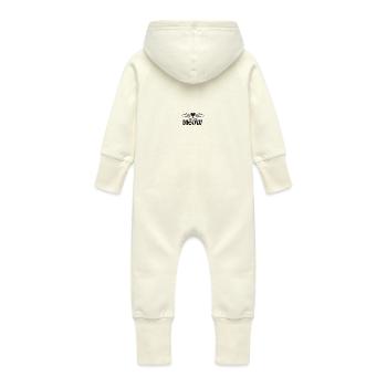 MEOW - Baby Organic Sweat Overalls With Hood - vanilla - Back