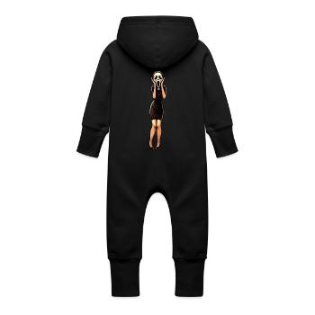 The Scream woman Edvard Munch - Baby Organic Sweat Overalls With Hood - vanilla - Back