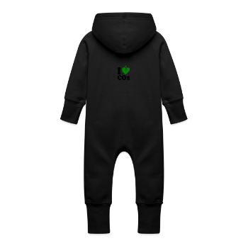 I love co2 - Grenouillère à capuche bio en molleton Bébé - vanille - Dos
