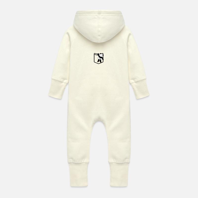 Hemdtasche Panda Pocket Panda - Baby Bio Sweat Overall mit Kapuze - Vanille-Milchshake
