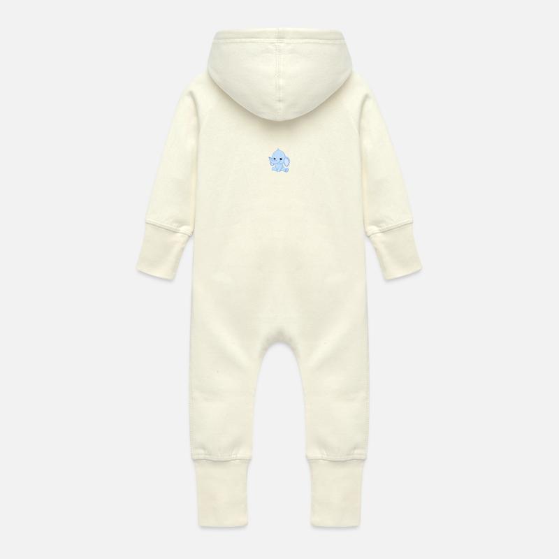 Elefantchen - Baby Bio Sweat Overall mit Kapuze - Vanille-Milchshake