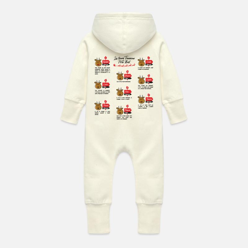 Team Rennes - Grenouillère à capuche bio en molleton Bébé - vanille