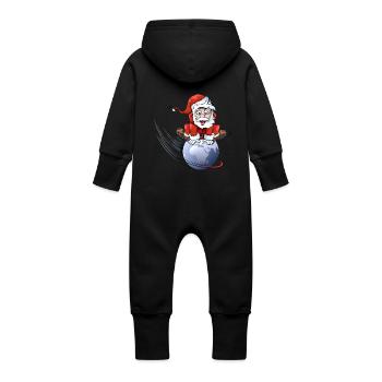 Santa Claus - Baby Organic Sweat Overalls With Hood - vanilla - Back