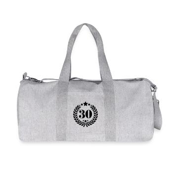 30. Geburtstags Kranz - Anniversary Wreath - Recycelte Canvas-Sporttasche von Stanley/Stella - Grau meliert - Vorne