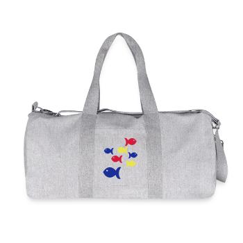 fische - Recycelte Canvas-Sporttasche von Stanley/Stella - Grau meliert - Vorne