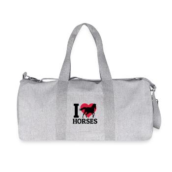 I love Horses - Sac de sport en toile recyclée Stanley/Stella - gris chiné - Devant