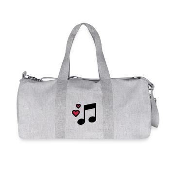 Romantic music note - Recycled Canvas Sports Bag by Stanley/Stella - heather grey - Front