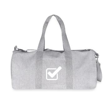 Check Tick Icon - Recycled Canvas Sports Bag by Stanley/Stella - heather grey - Front