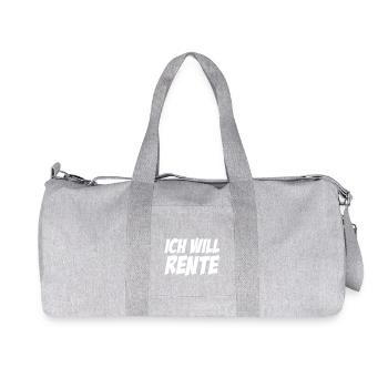Ich will Rente - Recycelte Canvas-Sporttasche von Stanley/Stella - Grau meliert - Vorne