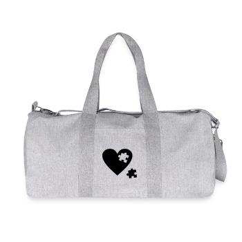 Heart puzzle - Recycled Canvas Sports Bag by Stanley/Stella - heather grey - Front