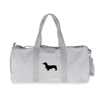 Chien - teckel - Sac de sport en toile recyclée Stanley/Stella - gris chiné - Devant