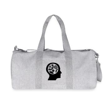 Engrenages dans la tête - silhouette - Sac de sport en toile recyclée Stanley/Stella - gris chiné - Devant