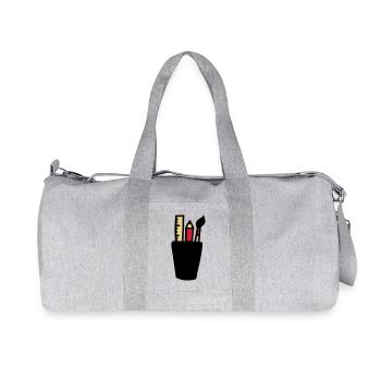 Stift - Pinsel - Lineal - Recycelte Canvas-Sporttasche von Stanley/Stella - Grau meliert - Vorne