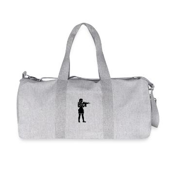 Female soldier woman - Recycled Canvas Sports Bag by Stanley/Stella - heather grey - Front