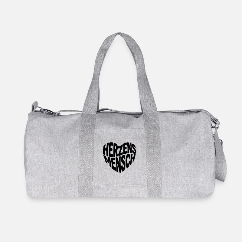 Herzensmensch Herzform - Recycelte Canvas-Sporttasche von Stanley/Stella - Grau meliert