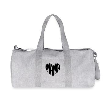 Maman en forme de coeur Mère en forme de coeur Cadeau de fête des mères - Sac de sport en toile recyclée Stanley/Stella - gris chiné - Devant