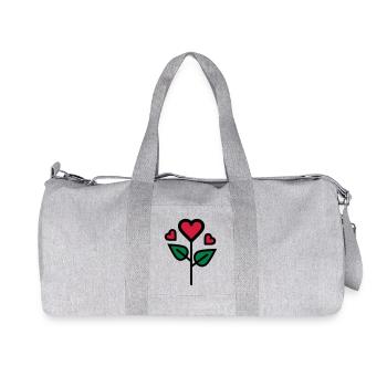 Valentine's Rose in heart shape - Recycled Canvas Sports Bag by Stanley/Stella - heather grey - Front