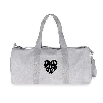 Dad 2025 Heart Shape Father Baby Heart Shape Dad 2025 - Recycled Canvas Sports Bag by Stanley/Stella - heather grey - Front