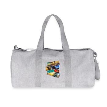 Miami Florida Plakat Reise Strand Surf T-Shirt - Recycelte Canvas-Sporttasche von Stanley/Stella - Grau meliert - Vorne