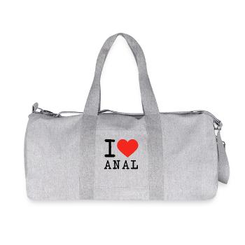 I love Anal - Recycelte Canvas-Sporttasche von Stanley/Stella - Grau meliert - Vorne